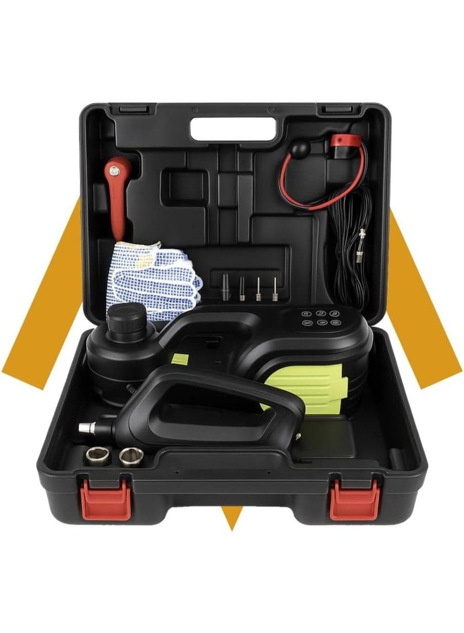 Electric Car Jack Kit - Electric Car Jack 5 Ton, 180W Power Lift with LED Light, Electric Impact Wrench 420Nm, Portable Tire Inflator Pump, Emergency Car Jack Tool Set for Cars, SUVs, 12V Vehicles