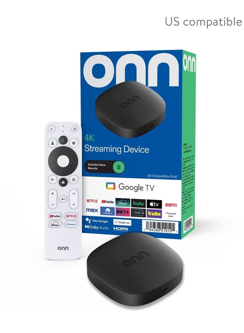 4K Streaming Device, Google TV, Fast Streaming Media Player with Ultra HD Resolution, 8GB Storage, 2GB RAM, Smart Remote with Voice Control for Home Entertainment