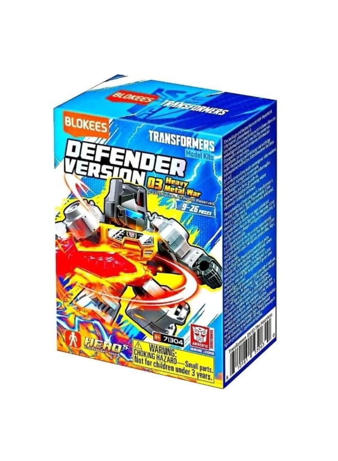 Blokees Transformers Defender Version 03 Hero Heavy Metal War Model Kit – 1 Random Mystery Robot Blind Box Figure – Buildable Collectible Toy for Kids Age 3+