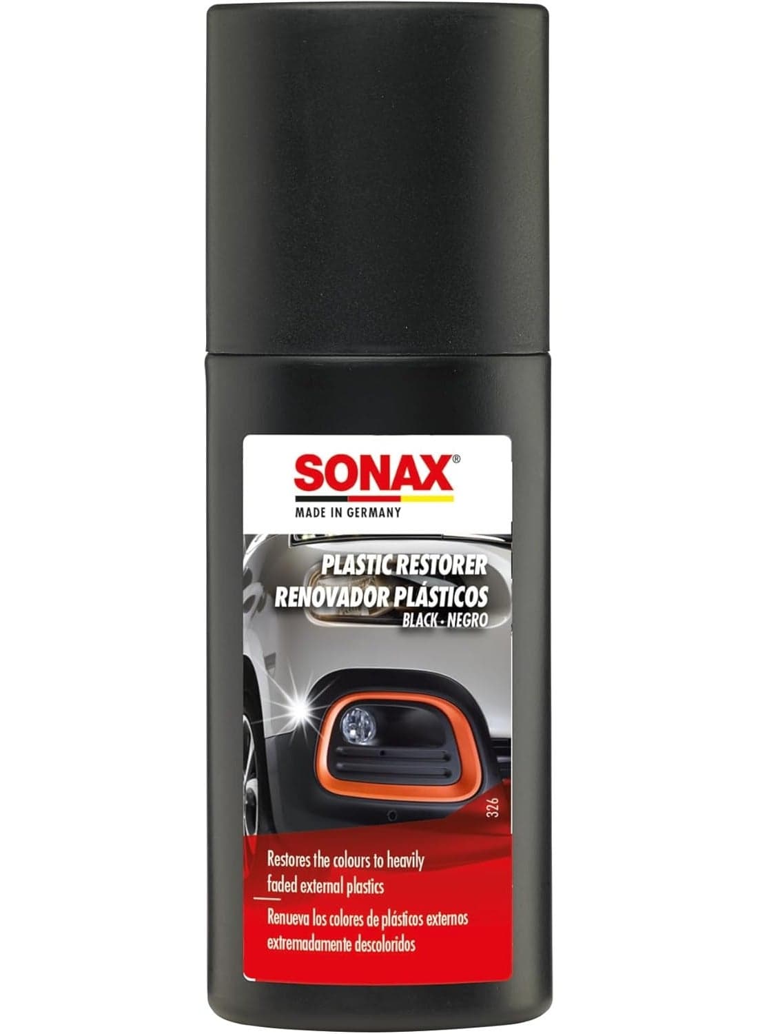 Sonax Plastic Restorer with Sponge, Black (100mL)