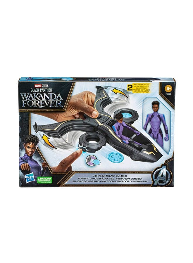 Marvel Studios' Wakanda Forever Vibranium Blast Sunbird with 6-Inch Shuri Action Figure, Toy for Kids Ages 4 and Up