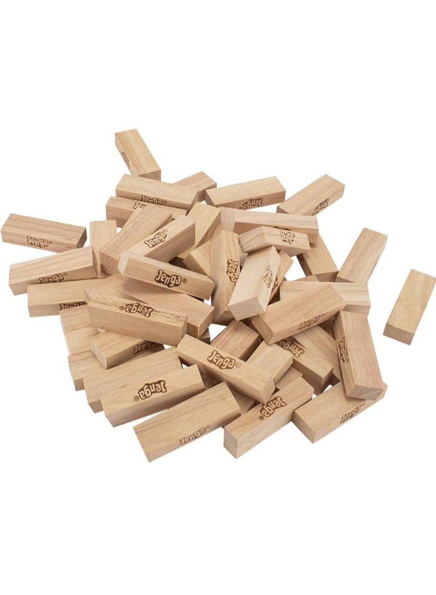 Classic Jenga Game, Genuine Hardwood Blocks, Stacking Tower Party Game For Family And Kids Ages 6+, Birthday Gift & Gift For All Ocasions
