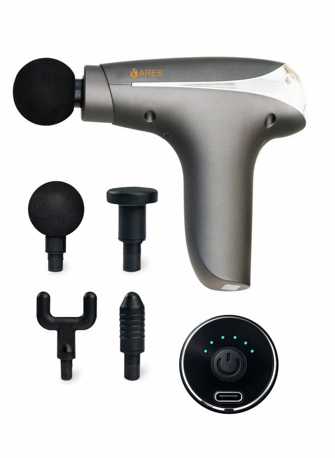 Gun Massager Handheld For Muscle 6 Speed Level 4 Detachable Heads 2000 mAh 2800-3800 RPM