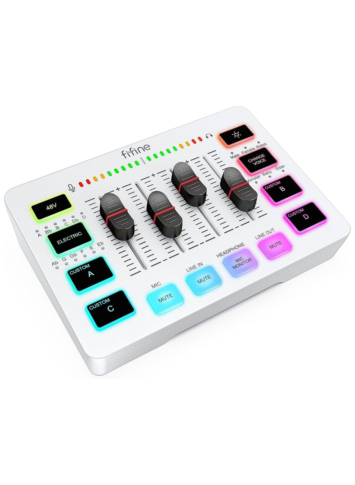 FIFINE Audio Mixer, Gaming Streaming PC Mixer with Slider Fader, XLR Microphone Interface, Monitoring, for Video/Game Voice/Podcast Recording-AmpliGame SC3W