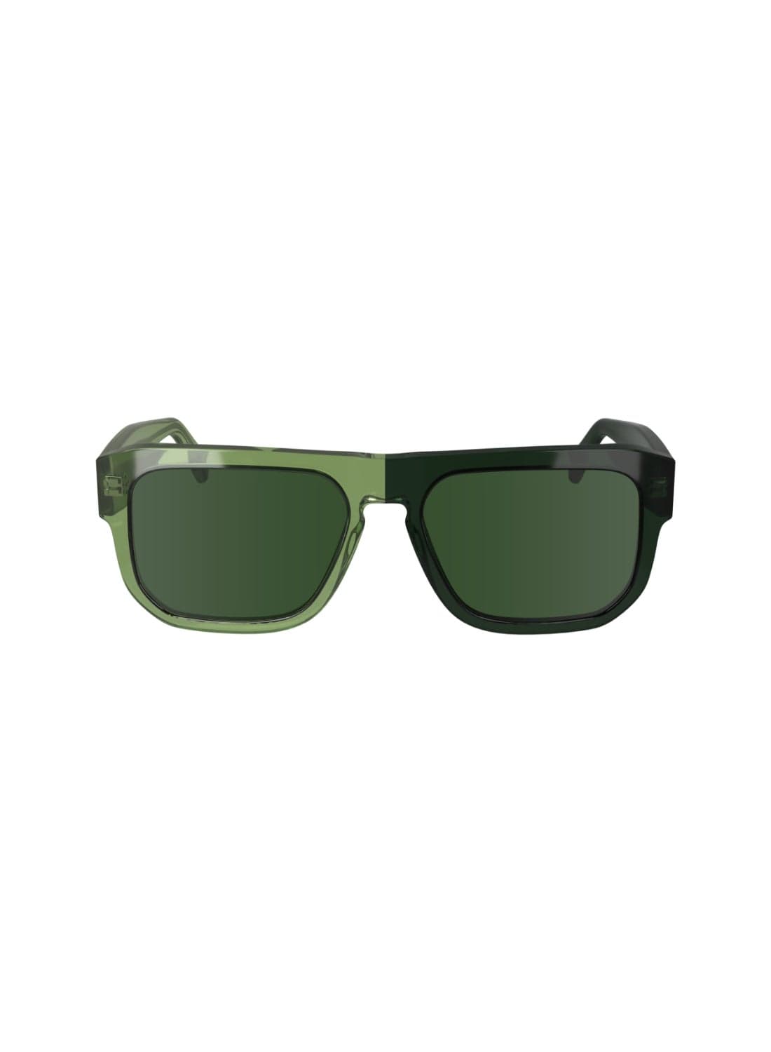 FULL RIM ACETATE MODIFIED RECTANGLE CALVIN KLEIN JEANS SUN CKJ24607S 5517 (305) GREEN TO DARK GREEN