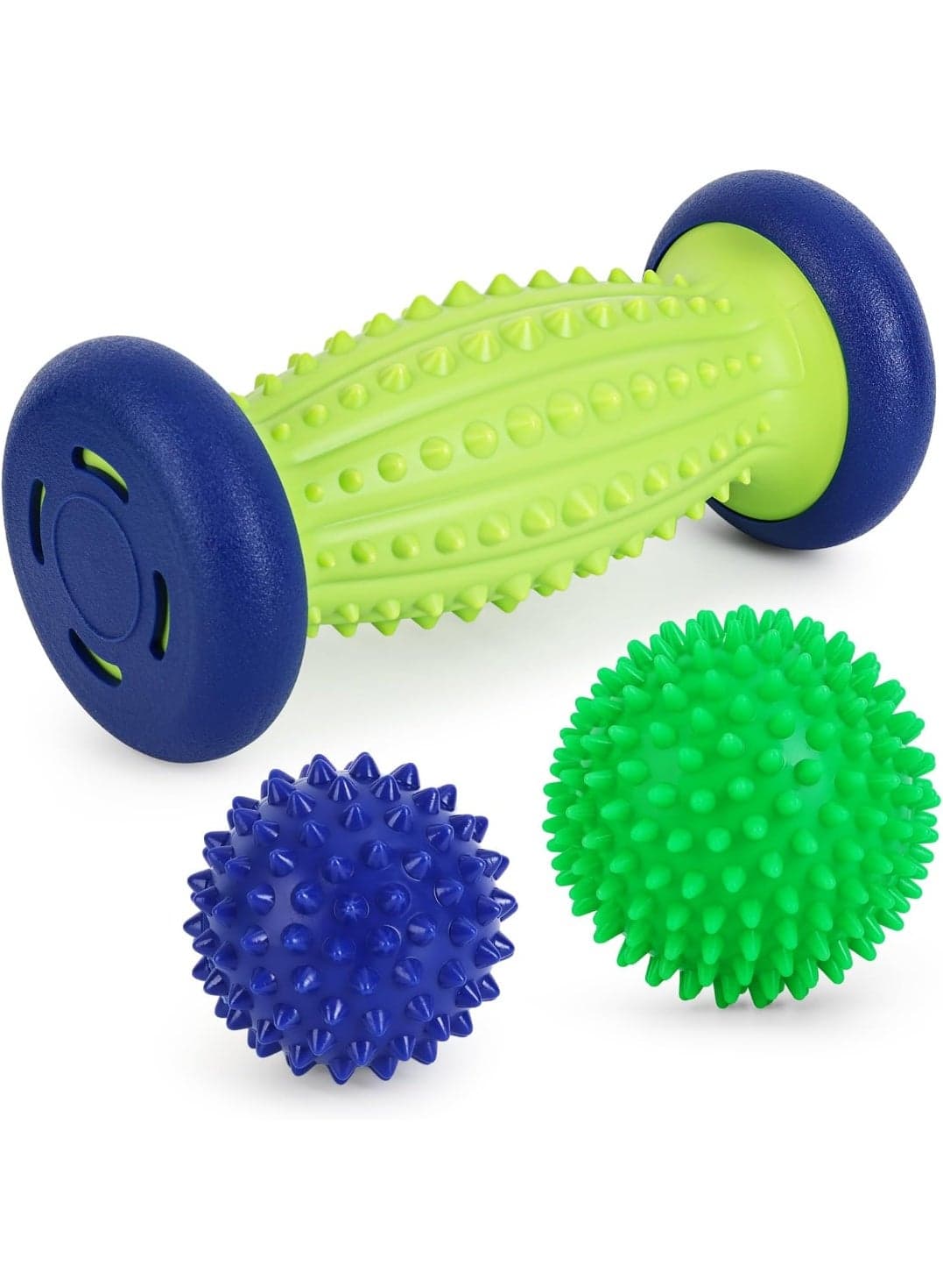 Foot Ball Roller Massager for Plantar Fasciitis,Foot Massager Roller Set,Massage Balls and Foot Roller for Plantar Fasciitis Relief | Trigger Point Therapy(1 Foot Massage Roller+2 Spiky Massage Balls)