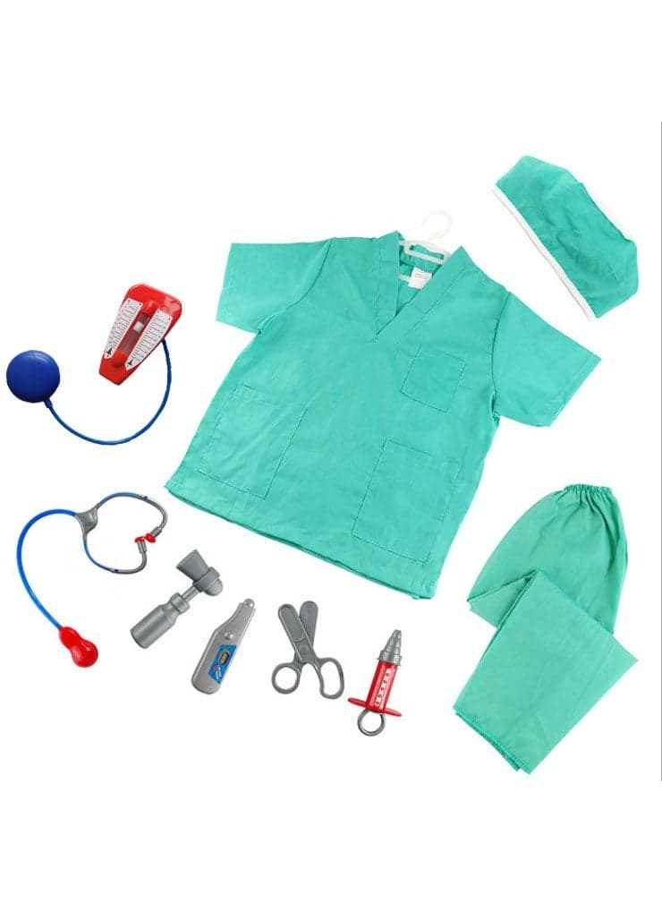 Doctor Costume for Kids, Surgery Pretend Play Costume Set, Doctor Role-Play Dress-Up Set, With Rich Medical Play Accessories, Real Doctor Role-Play with Medical Tools, Career Day Cosplay Pretend Play Outfit For Themed Birthday, Party Performance, Best Creative Gift For Children, For 3-10 Years Old