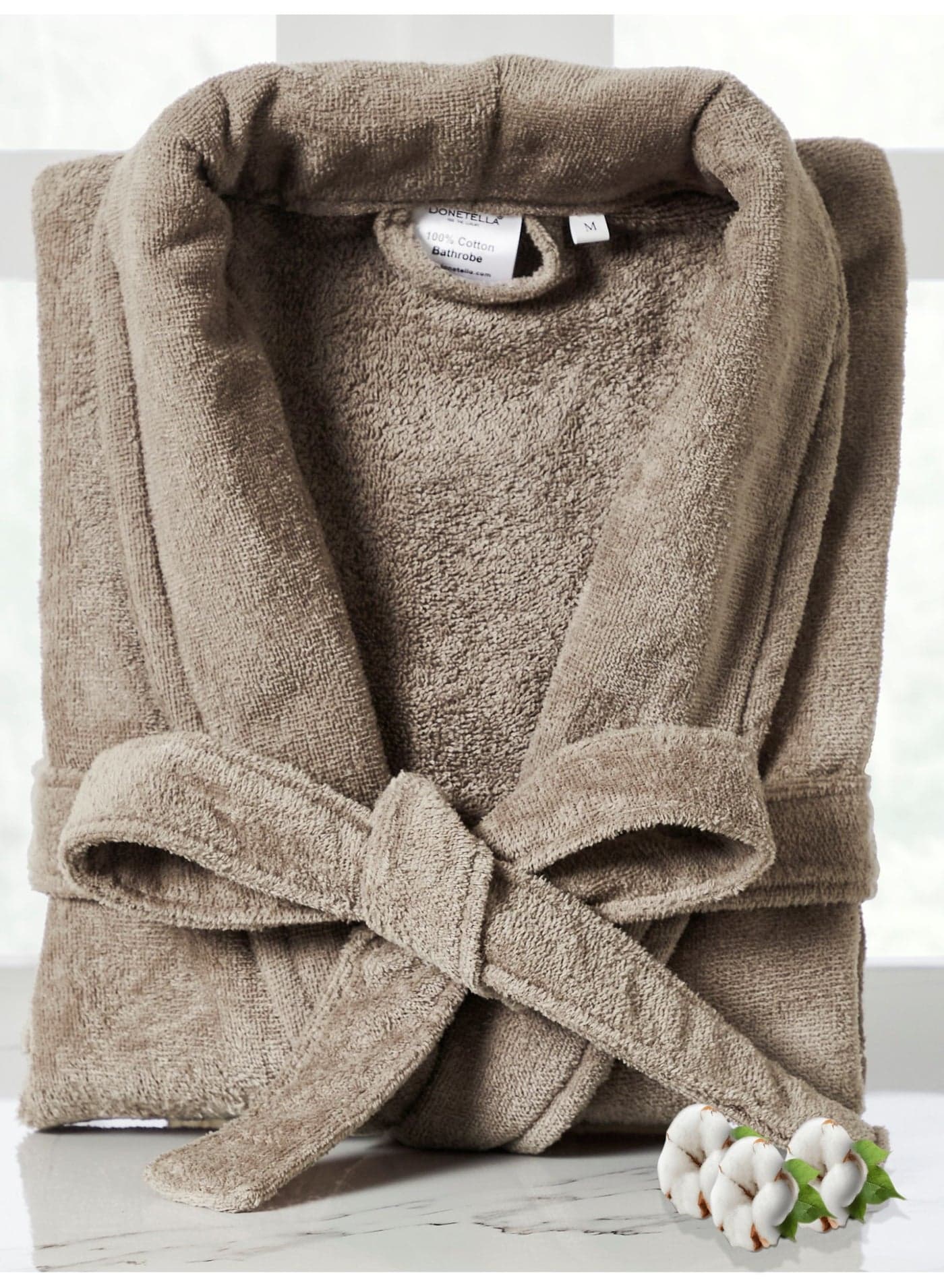 Unisex 100% Cotton Velour Bathrobe Large & Extra Large Size, 400 GSM, Luxurious & Absorbent, Soft Velvet Feel, Ankle-Length with Shawl Collar & Pockets