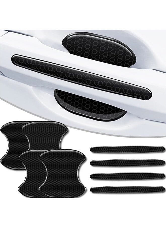 8Pcs Car Door Cup Protector, Car Door Handle Bowl Sticker for Non-Marking Auto Door Handle Protective Film(Black)