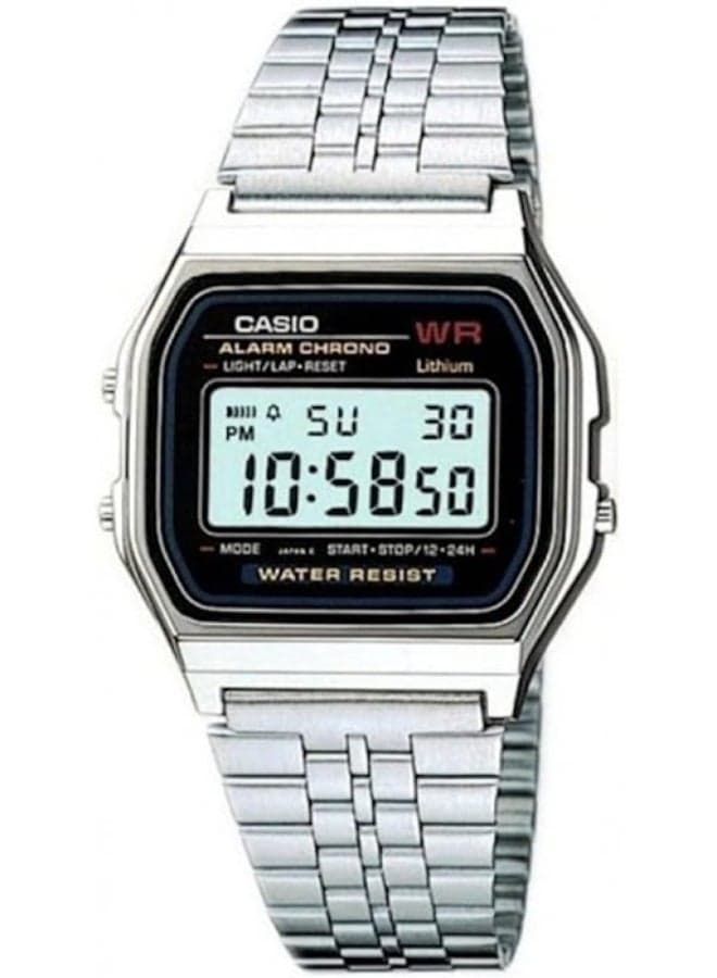 Men Classic Quartz Digital Watch A159W-N1DF - 35 mm - Silver