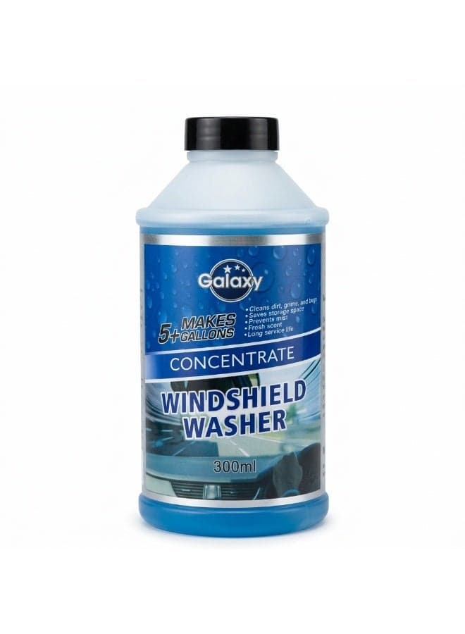 Windshield Washer Concentrate 300ml - Makes 5+ Gallons - Professional Streak-Free Formula - All Season Glass Cleaner - Bug & Dirt Remover for Cars, Trucks & SUVs