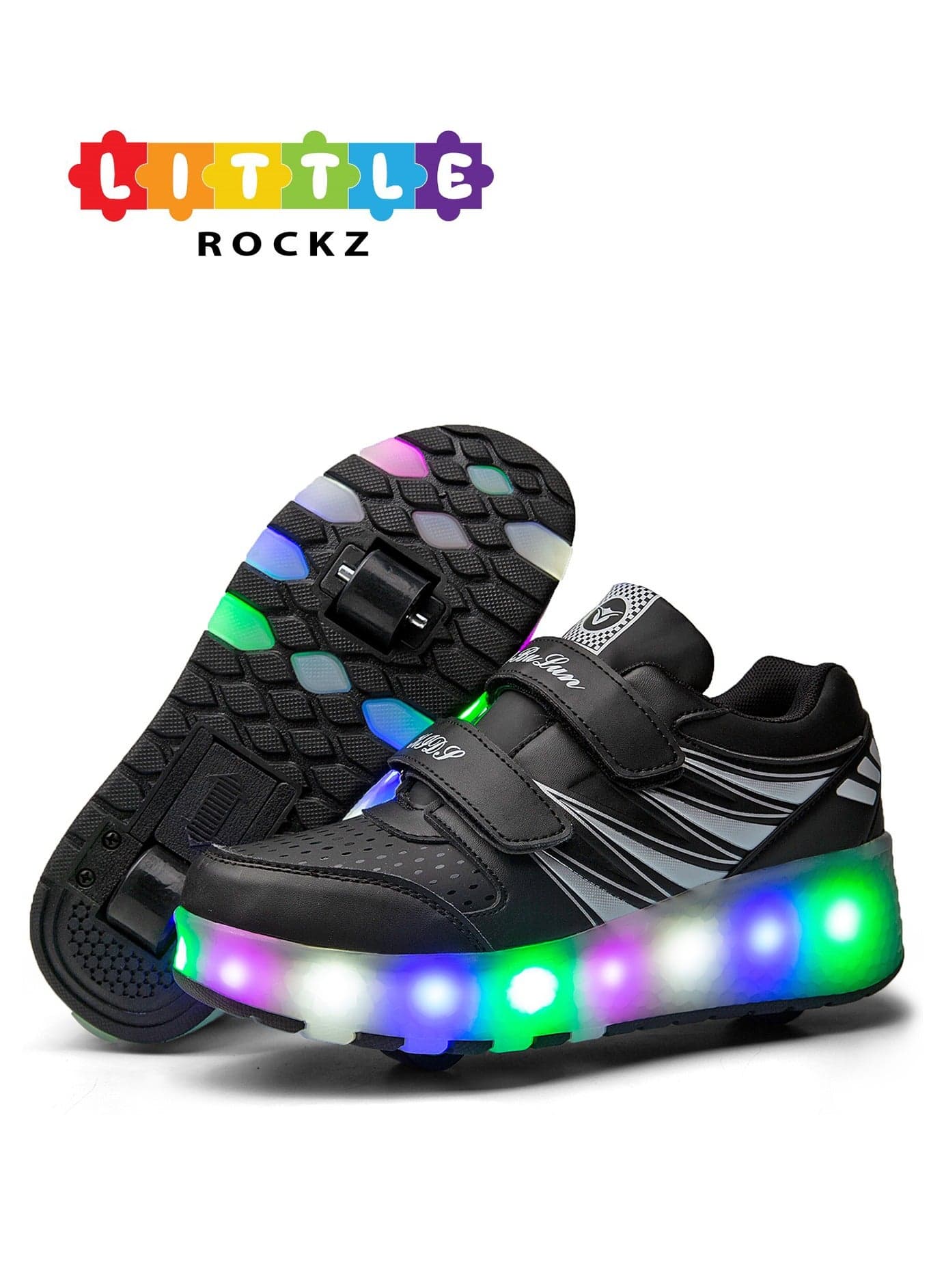 LED Flash Light Fashion Shiny Sneaker Skate Heelys Shoes With Wheels And Lightning Sole