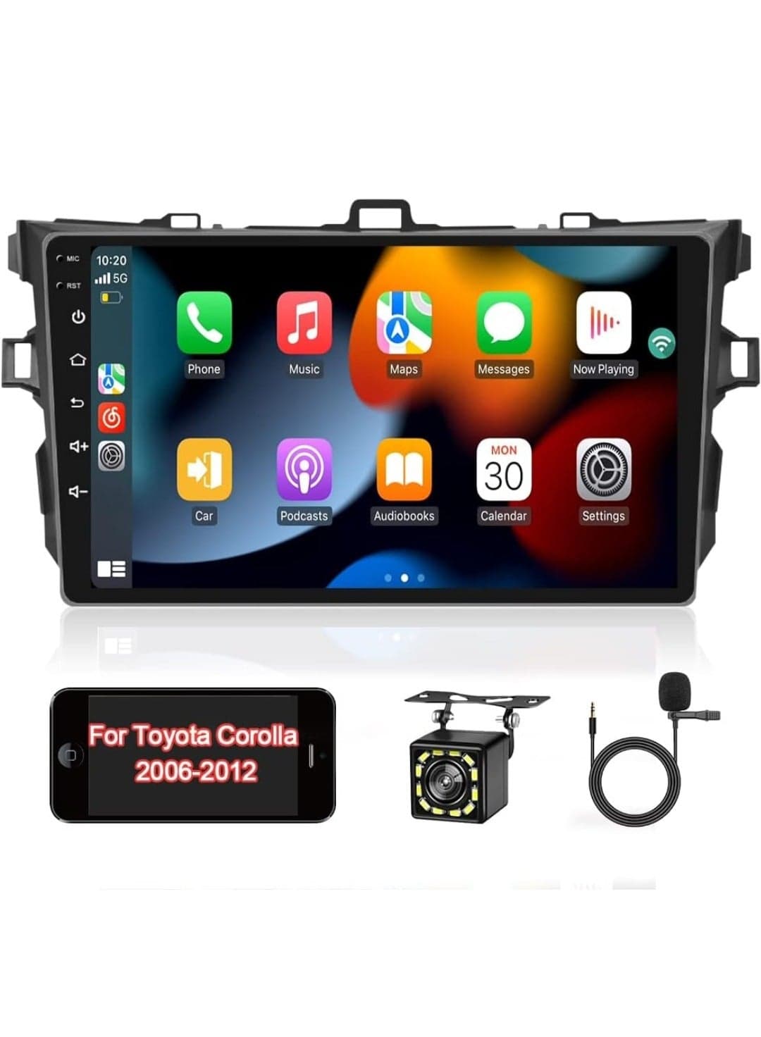 Toyota Corolla Car Stereo Android Screen 2006-2012 Support Apple Carplay Android Auto Wireless Bluetooth USB Support Offline-Online Maps Radio Full HD IPS Touch Screen