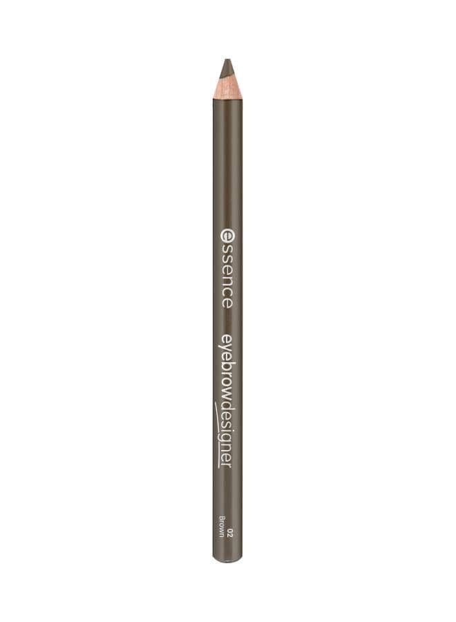 Eyebrow Designer 02 Brown | Long Lasting Brow Pencil with Brush | Smooth Application for Natural Finish | Defines and Shapes Brows | Vegan & Cruelty Free | Clean Beauty Makeup Tool 02 Brown