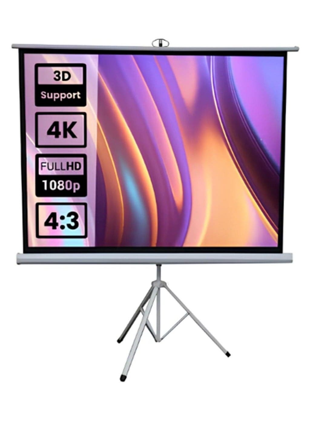 Projection Screen Portable with Tripod Stand 72", Height Adjustable, 160° View Angle, Winkle Free, Anti Reflection Screen - Matte White
