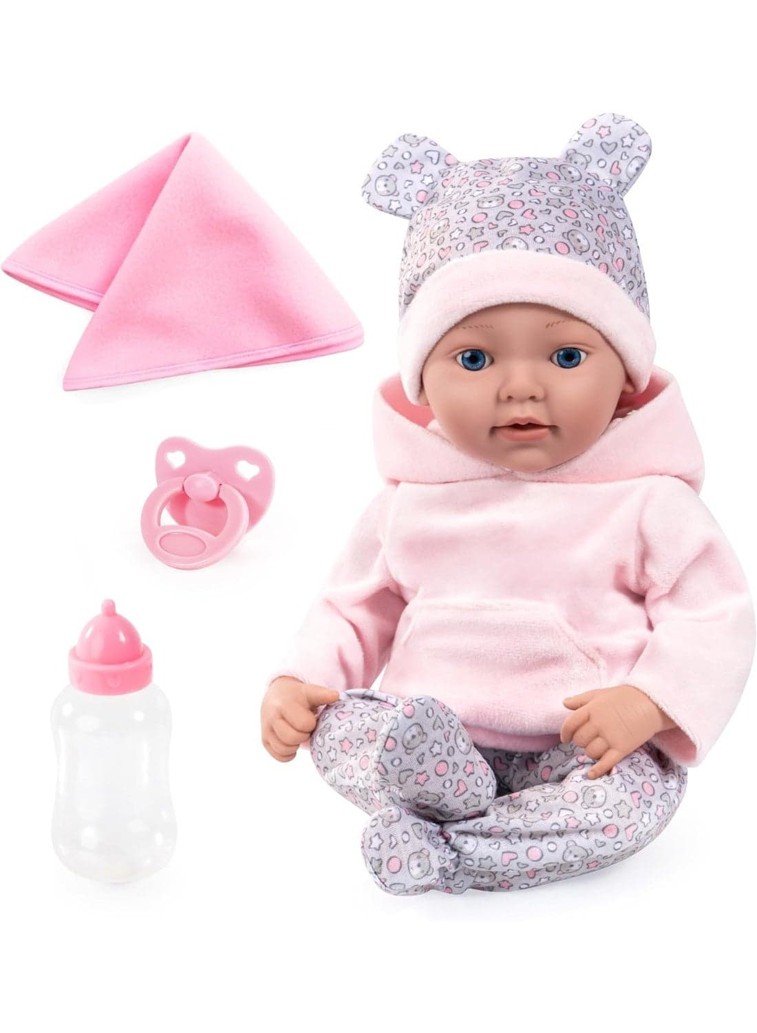 Bayer Reborn Baby Doll Lifelike Realistic Dummy Bottle Blanket 38cm