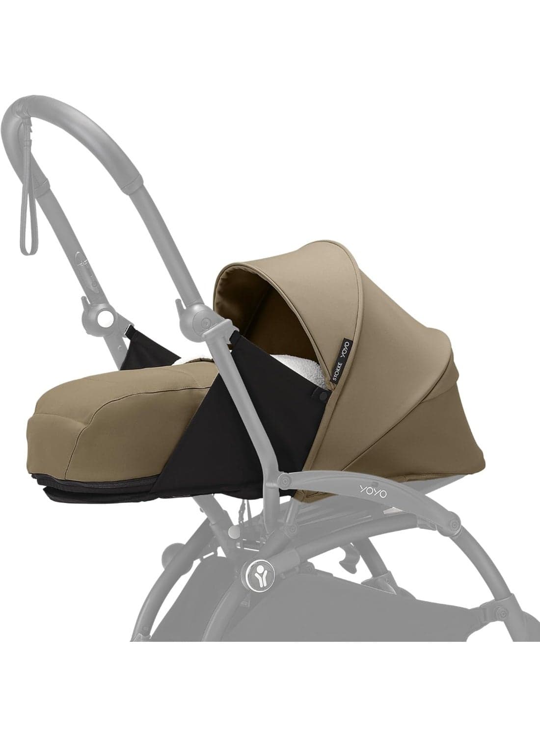 YOYO 0+ Newborn Pack - Includes Mattress, Extendable Canopy & Five-Point Harness - Requires YOYO Stroller Frame (Sold Separately) - Toffee
