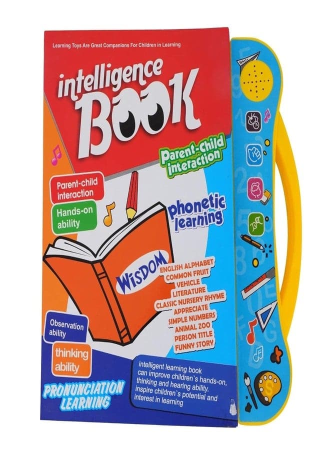 Quirky Kidz Interactive Intelligence Sound Book for Kids – Talking Educational Toy with English Alphabet, Words, Numbers, Shapes, Rhymes, Animals, Music & Learning Fun Activities for Toddlers.