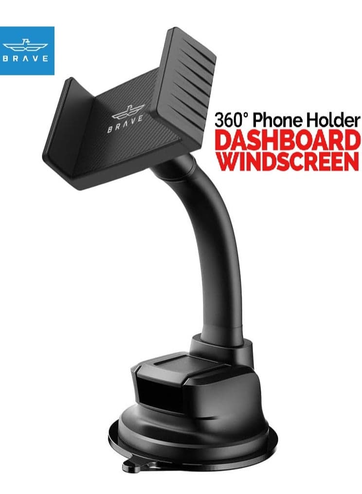 360 Degree Rotating Car Phone Holder - Adjustable Dashboard & Windshield Phone Mount, Compatible with iPhone Air, iPhone 17, 17 Pro, 17 Pro Max, 16, 15, 14, 13, 12, Samsung Galaxy 25 Ultra, 24, 23, Huawei, Xiaomi, and All Phones from 4.7 to 7 inches - Strong Suction and Secure Hold