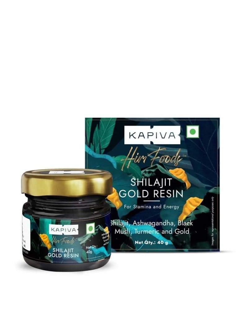 Kapiva Shilajit/Shilajeet Gold Resin - 40g | 500mg/Serving | 80 Servings | Boost Muscle Growth & Stamina | Contains 24 Carat Gold | 100% Ayurvedic