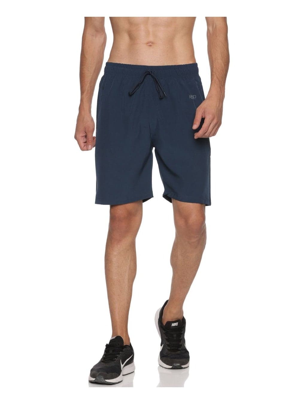 Men's Polyester Solid Sports Casual Shorts -Oxford Blue