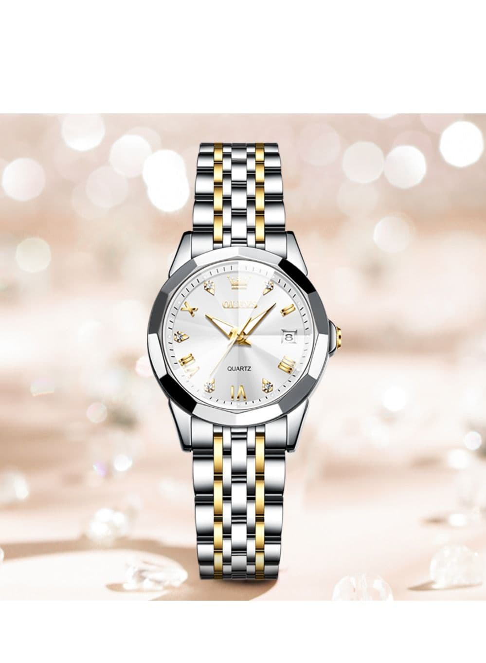 Top Brand Women's Watches Elegant Rhombus Mirror Original Quartz Ladies Wristwatch Stainless Steel Waterproof Luminous New