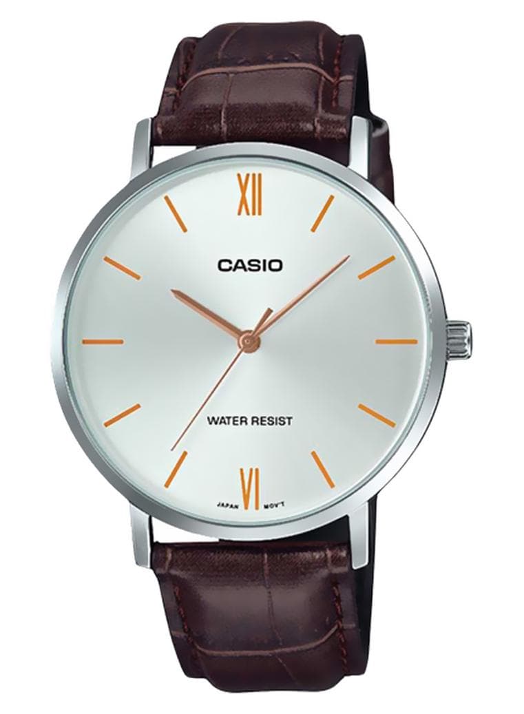 Men Water Resistant Analog Watch MTP-VT01L-7B2UDF - 40 mm - Brown