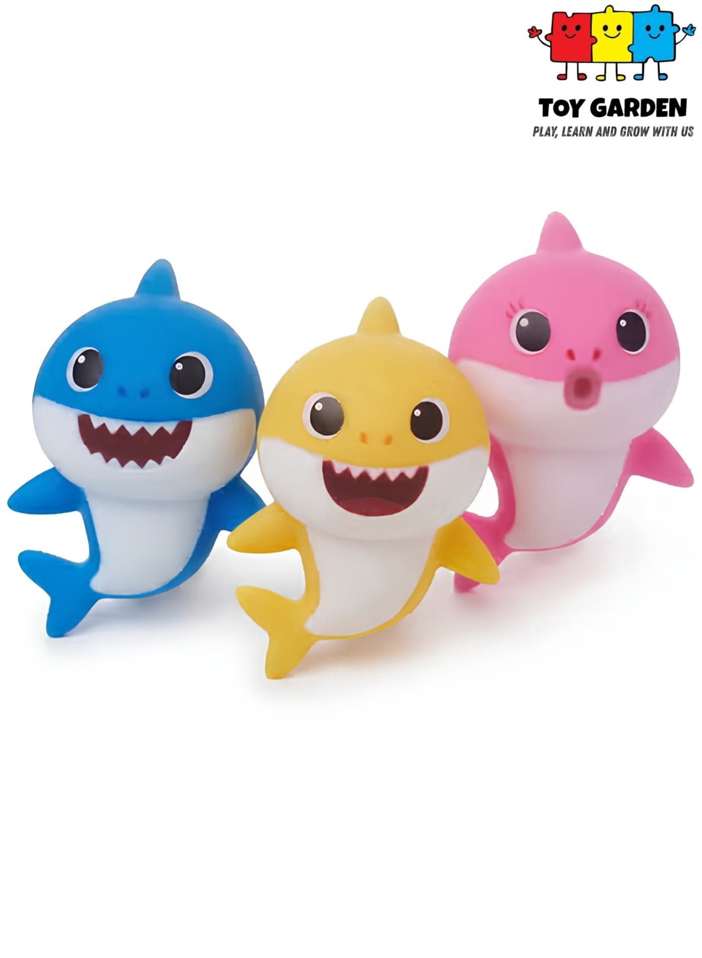 Baby Shark Toy Set – 3-Pack of Colorful Singing Sharks with Blue, Yellow, and Pink Characters – Interactive Musical Plush Dolls for Kids, Perfect for Baby Shark Fans