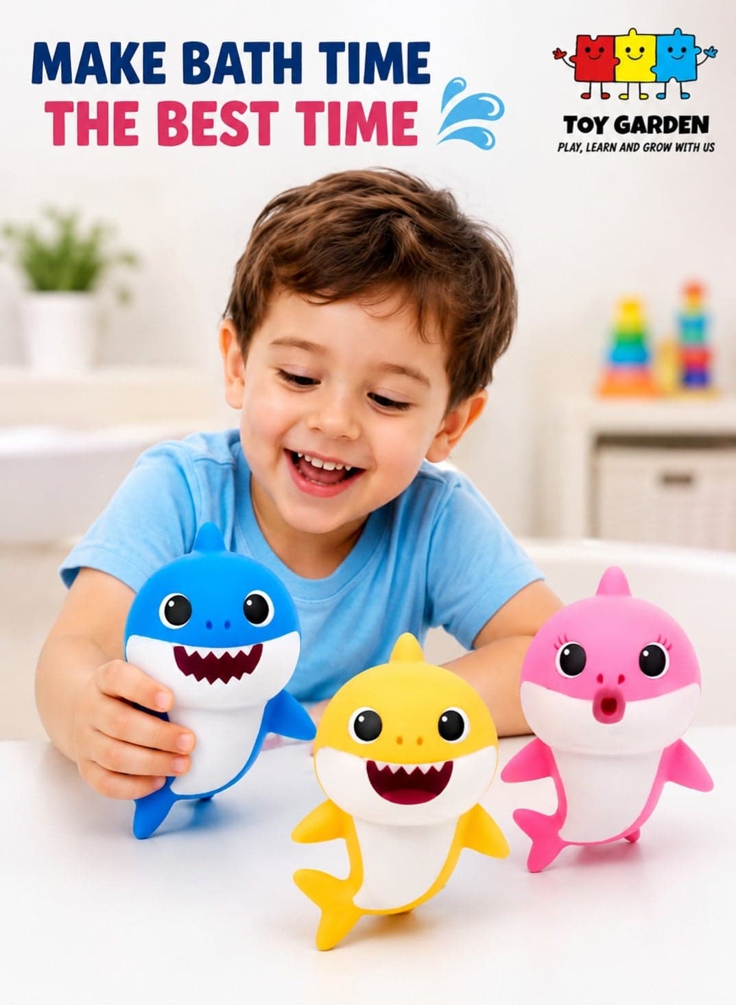 Baby Shark Toy Set – 3-Pack of Colorful Singing Sharks with Blue, Yellow, and Pink Characters – Interactive Musical Plush Dolls for Kids, Perfect for Baby Shark Fans
