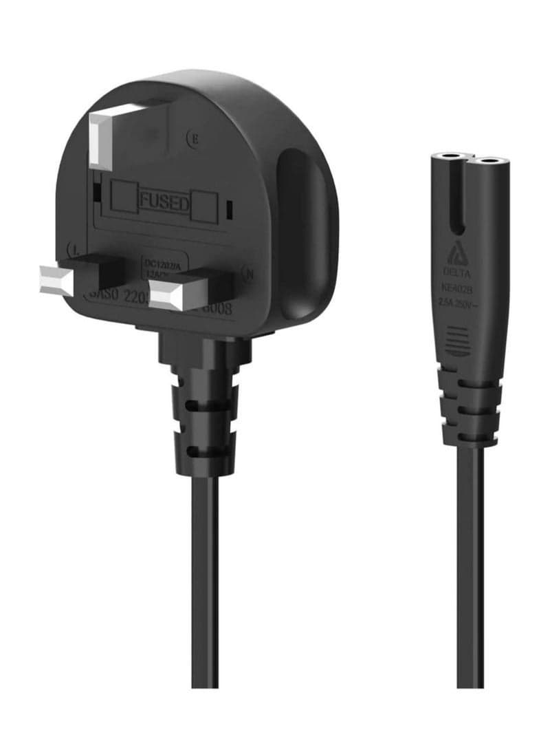 2 Prong AC Power Cord Cable for Samsung LG TCL Sony TV Compatible HP Printer PS3 PS4 PS5 UK AC Wall Plug