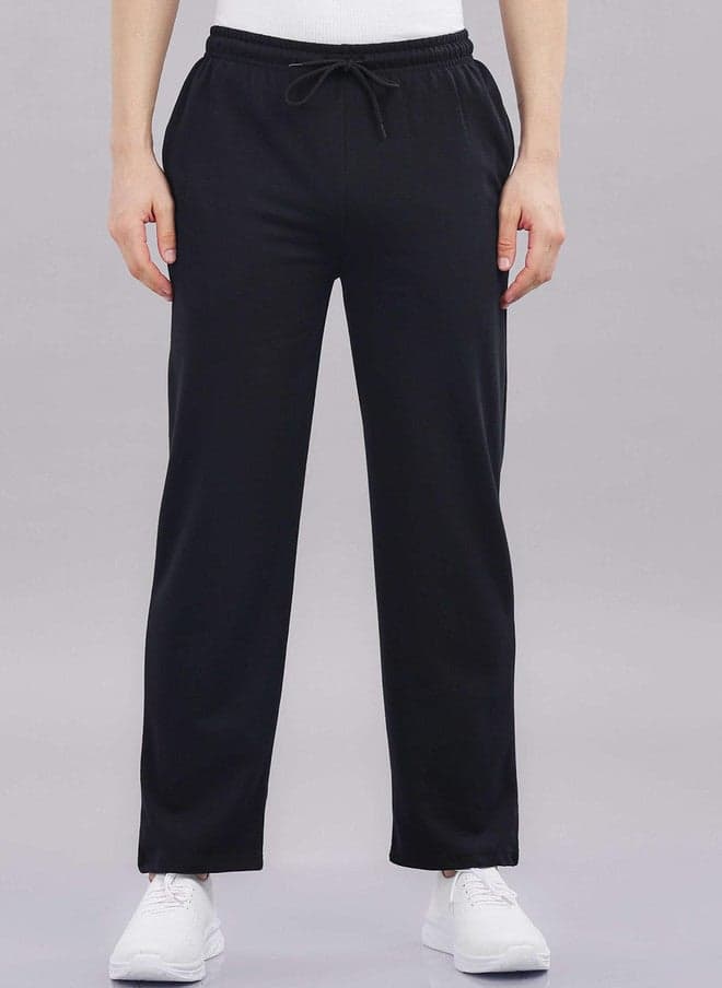 Men's Relax Fit Cotton Track Pants in Black | Color Lock Technology | No Shrinkage | Soft & Comfortable Everyday Wear
