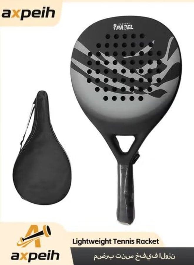 Lightweight Padel Tennis Racket Pop Tennis Paddle Racquets Pro Fiberglass Carbon Fiber Paddle Racket with Cover Bag