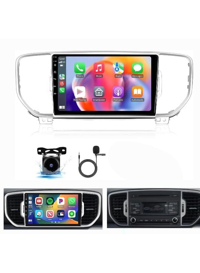 Android Car Stereo For Kia Sportage 2016-2018 With Apple Carplay Android Auto Wireless 4GB RAM 32GB ROM WiFi DSP Radio Bluetooth HD Camera Included Quick Boot Touchscreen