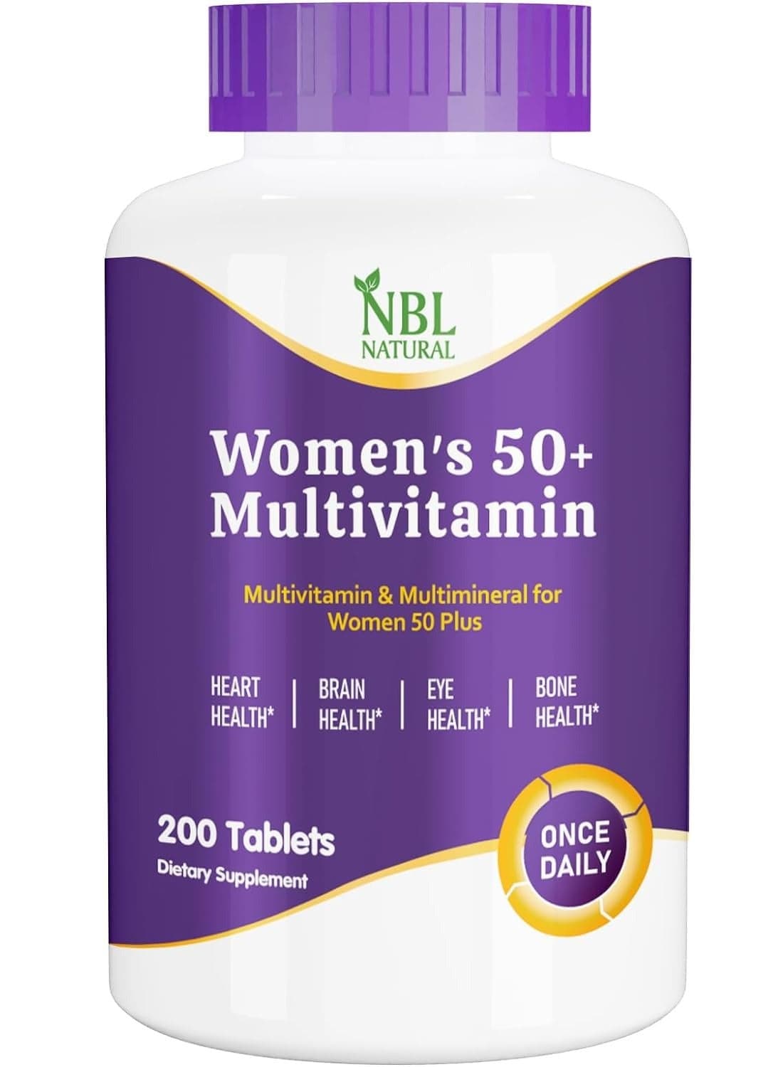 Women's Multivitamin 50+ & Multimineral, Once Daily, 200 Tablets