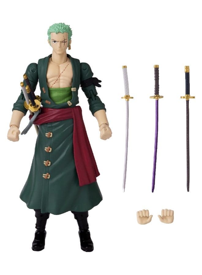 Anime Heroes One Piece Roronoa Zoro 7-Inches | Collectible Action Figure | Display Figure | Interchangeable Hands | Perfect Gift for Collectors, Manga & Anime Lovers!