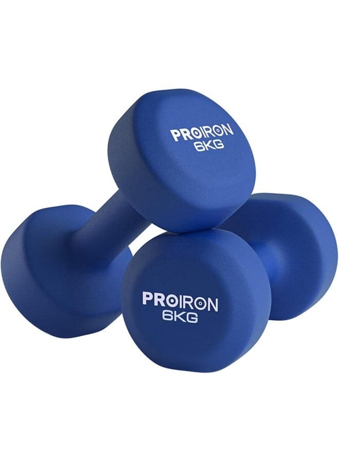 PROIRON Neoprene Dumbbells Weights Exercise & Fitness Dumbbells in 6x2 Kg
