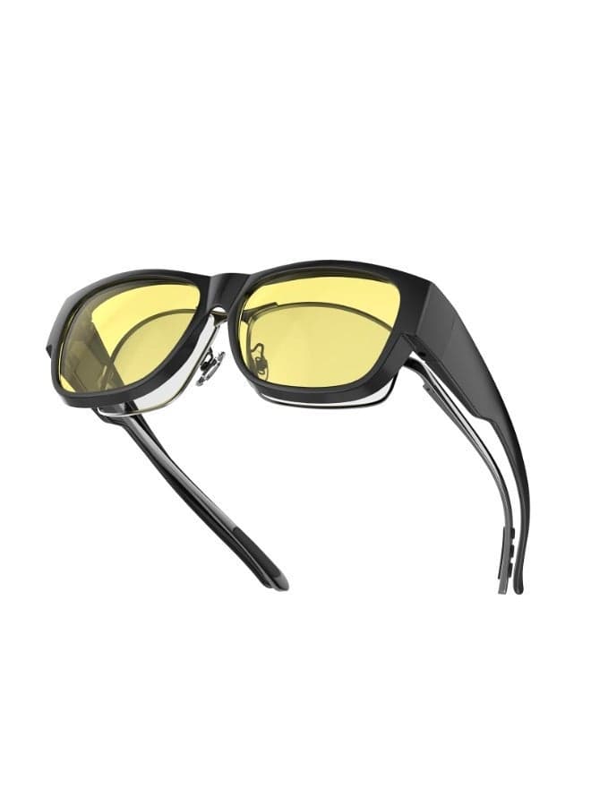 Night Driving Glasses Fit over Glasses for Men Women, Yellow Anti Glare Polarized Night Vision Glasses for Driving