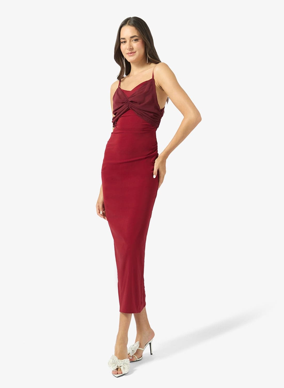Twist Front Midi Dress