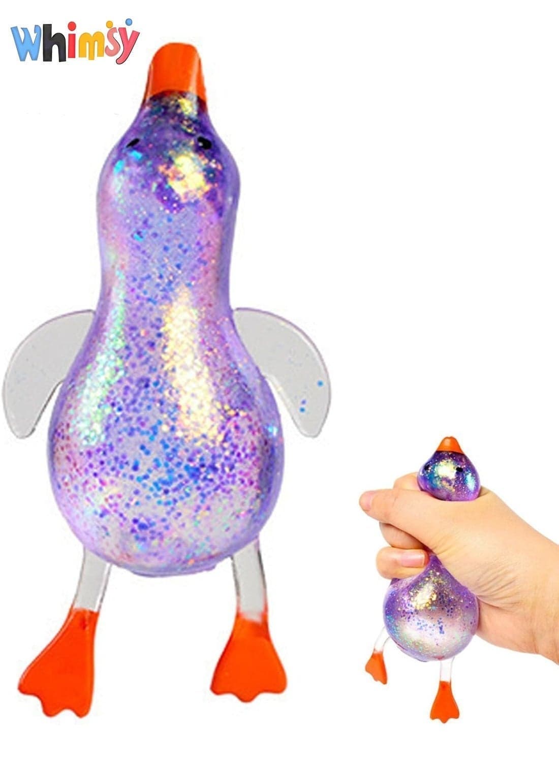 Cute Duck Squishy Stress Ball - Ultra Squishy Slow Rising Sensory Fidget Toy, Soft Moldable TPR Ball for Anxiety Relief, Calming Tool for Focus & Concentration, Fun Gift for Kids Adults (Large purple)