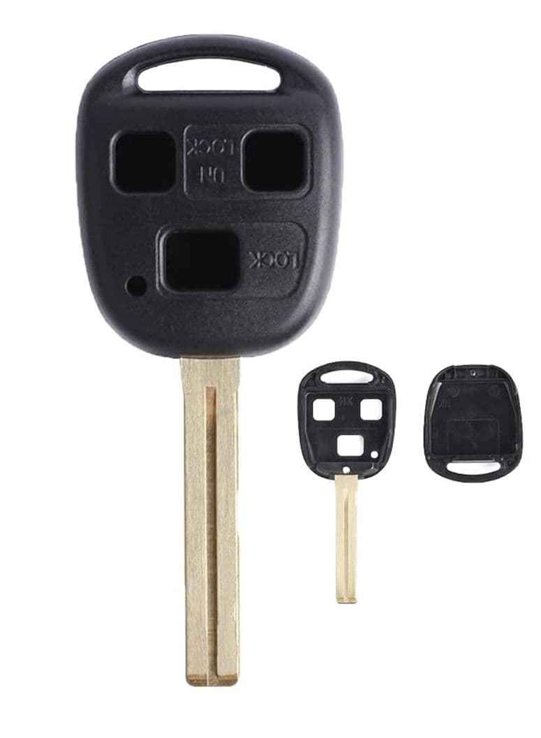 3 Button Replacement Remote Key Fob Case for Lexus 98-2001 Lexus LX 470 ES 300 SC 300 SC 400 No Chips Inside (4.7 cm Long Blade)