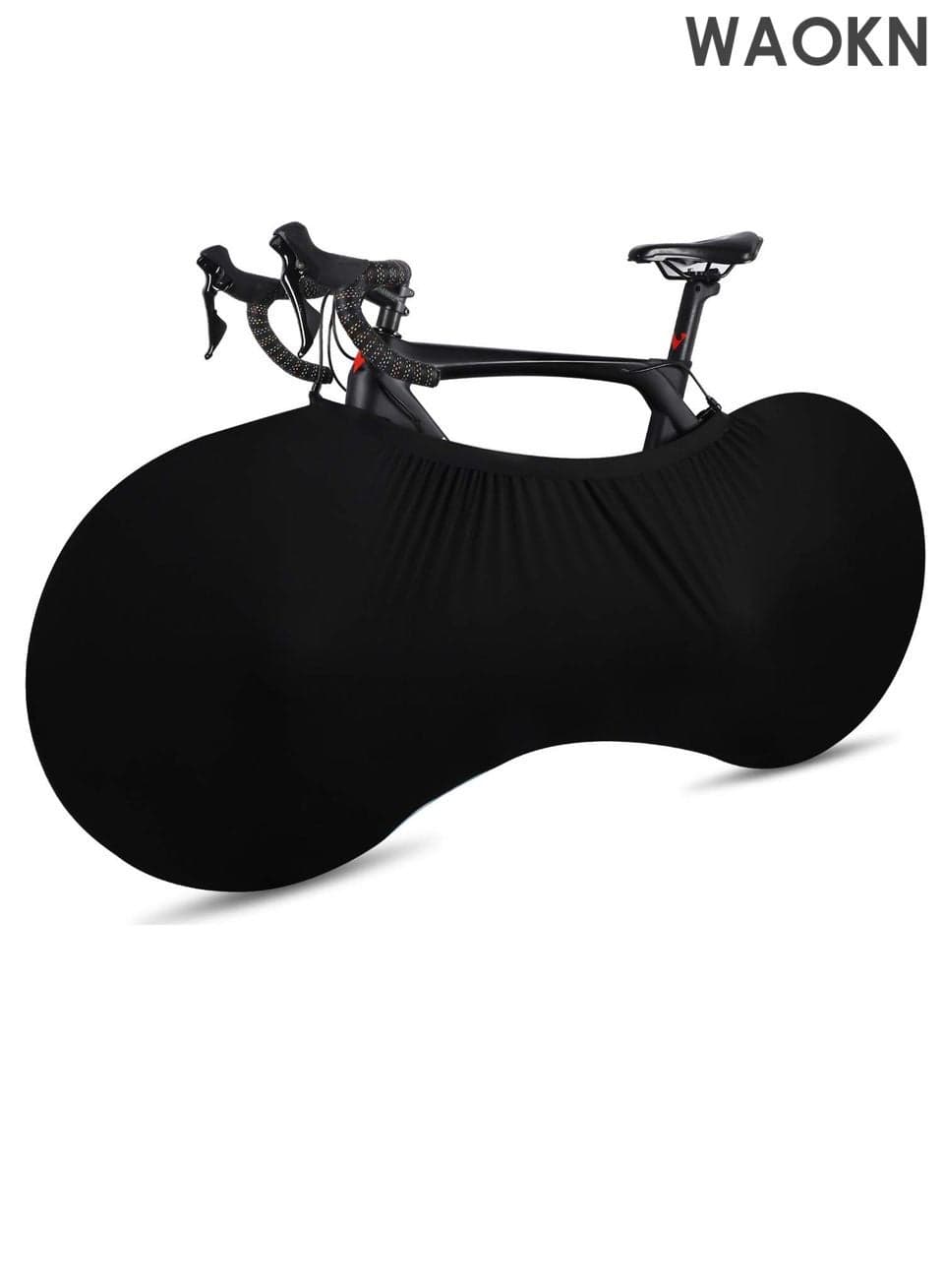 Bicycle Wheel Covers - Waterproof Anti-Dust Bike Tire Storage Bags for Indoor Use - Scratch-Proof Protective Sleeves for Road/MTB/Mountain Bikes - Elastic Washable Fabric with Drawstring (Black)