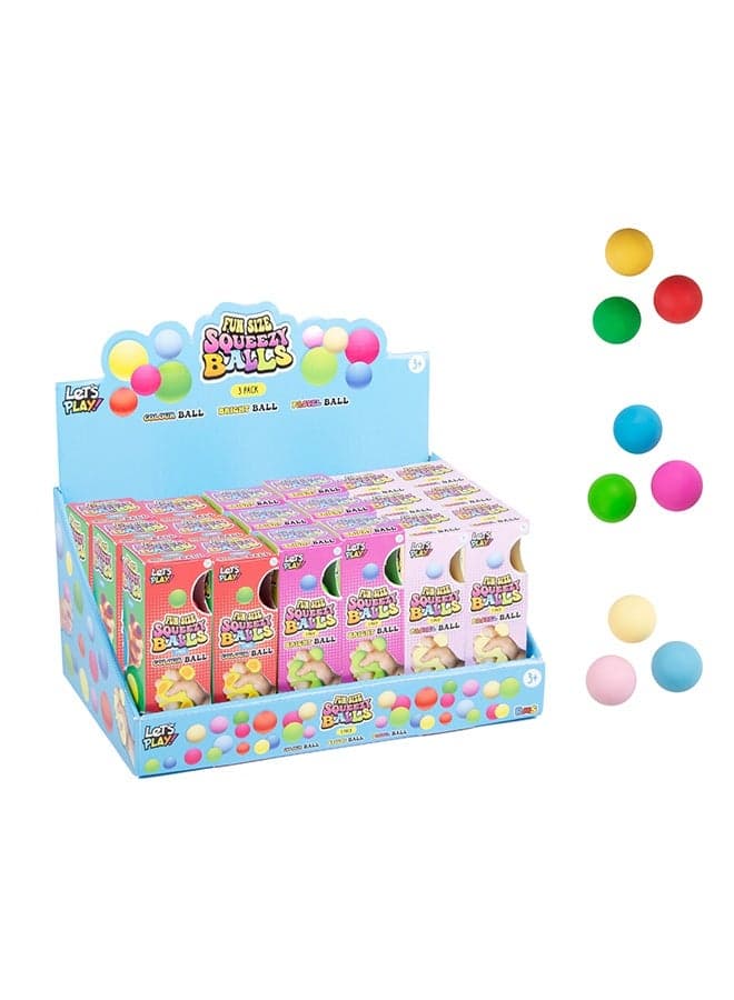 Fun Size Squeezy Balls 3Pk - Pastel/Colour/Bright – Fun Kids Toy, Interactive Playtime & Gift Item