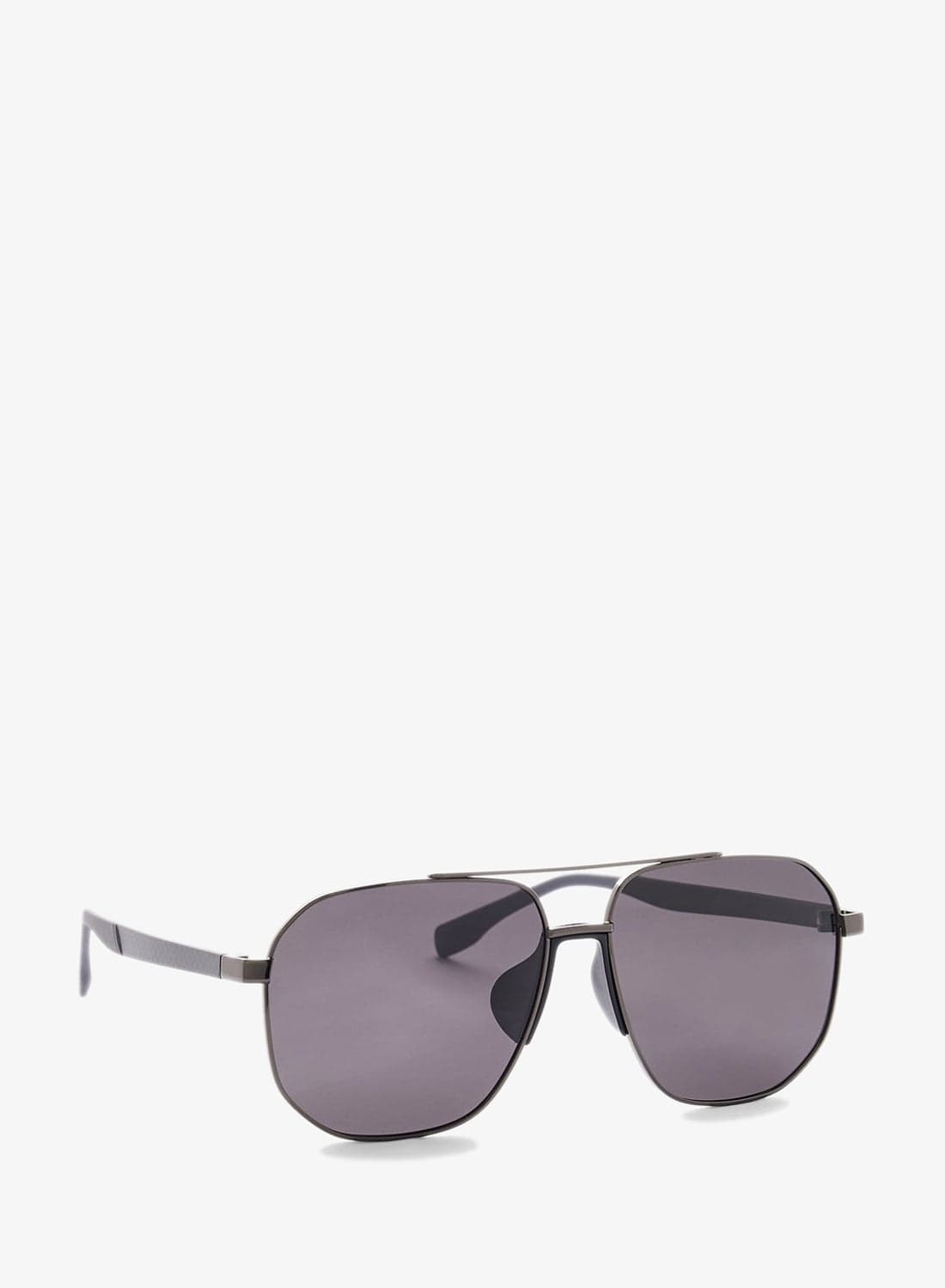 Double Bridge Rectangular Aviator Sunglasses