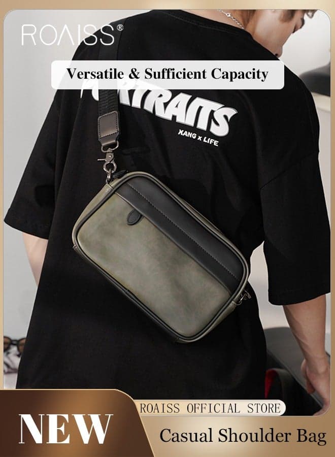 Men Stylish Crossbody Bag for Men, Multi-compartment Large Capacity Messenger Bag, Versatile Shoulder Bag with Smooth Zipper, Suitable for Daily Items