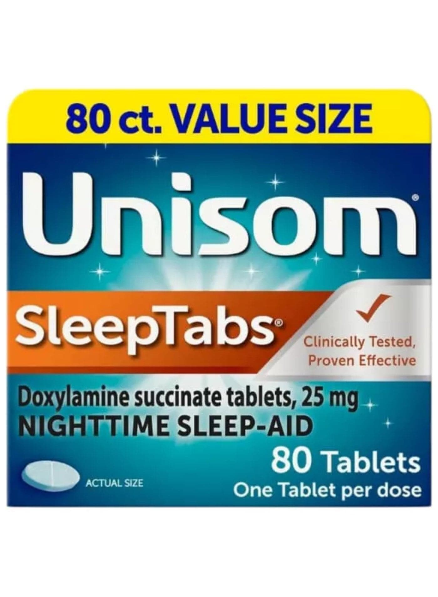 SleepTabs, Nighttime Sleep-aid, Doxylamine Succinate, 80 Tablets