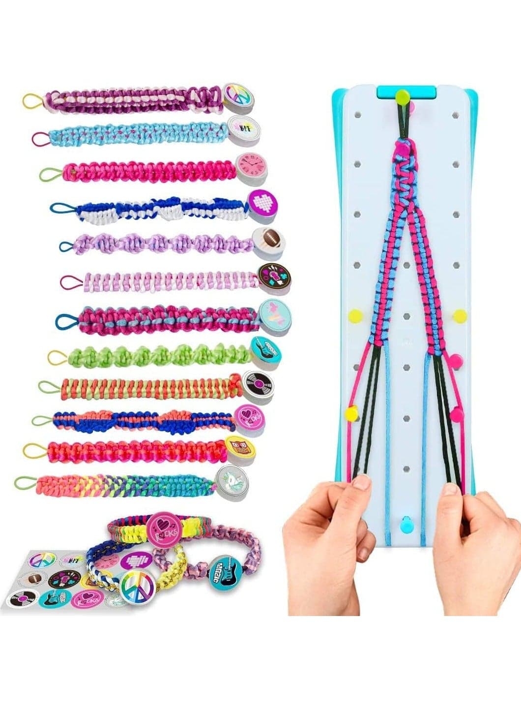Friendship Bracelet Making Kit for Girls – DIY Jewelry Craft Kit with Braiding Loom, Threads & Stickers – Birthday Gift for Kids Ages 6-12, Creative Toy for Girls 8-10 Years Old