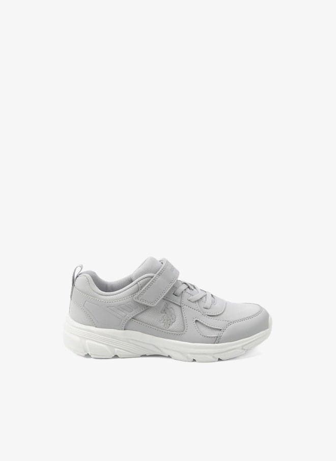 Kids' Grey Velcro Strap Sneakers Shoes - Comfy, Cushioned Sole for All-Day Play!