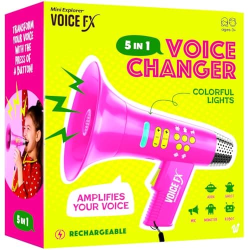 Mini Explorer Voice Changer for Kids for Kids Voice Changing Device for Boys Girls Ages 38 Olds Birthday Gifts for 3 4 5 7 8 Year Old Boy Toys Gift Ideas for Kid Toddler Pink