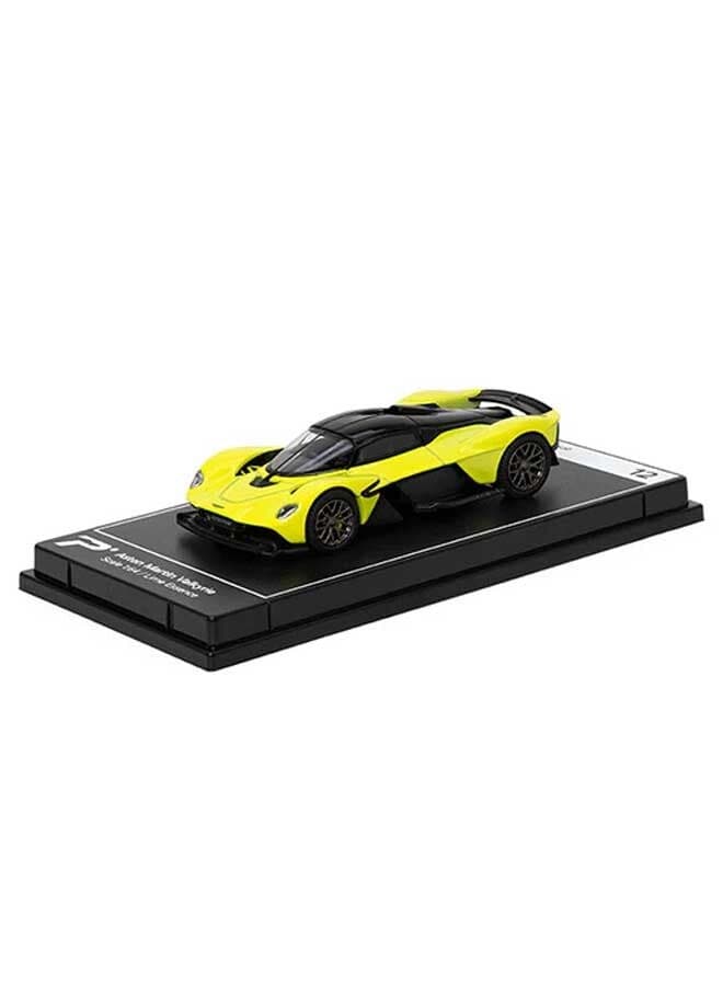PosterCars - 1:64 Scale Aston Martin Valkyrie (Lime Essence) Hypercar League Collection – Die-Cast Toy Car for Kids & Collectors