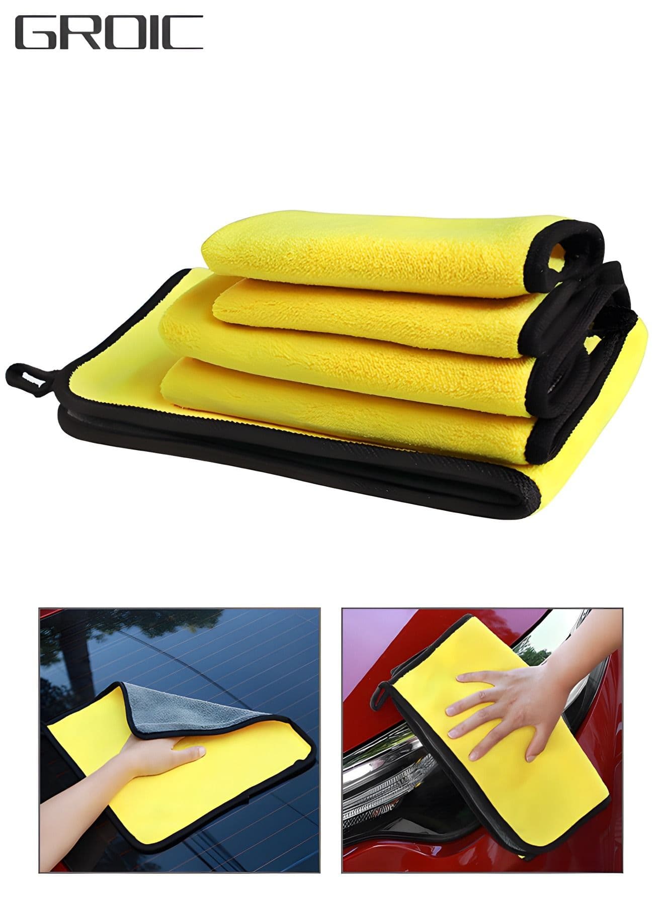 5Pcs Microfiber Car Drying Towel Multipurpose Cleaning Cloth Plush Microfiber Towel for Cars,Car Drying Towels,Car Cleaning Tools
